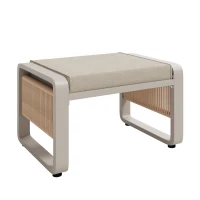 Modern Garden Corner Sofa Set with High‑Density Foam Cushions, Weatherproof Outdoor Set for 6-7 People, 120L x 65W x 66.5H cm, Beige(m-11)