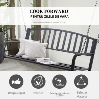 Outsunny Balansoar Suspendat de Gradina din Metal Negru(m-5)