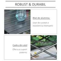 Outsunny Masa de Camping Pliabila si Rulabila Outunny cu Geanta de Calatorie neagra(m-6)
