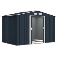 Outsunny tuinhuisje metaal houtskool grijs 277 x 195 x 192 cm