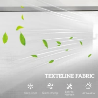 Outsunny Banca Balansoar de Gradina 3 Locuri din Metal si Tesatura, 147x70x85cm, Bej(m-5)