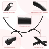 Outsunny Structura pentru Hamac Universal de 3m, Suport din Metal, 300x90x100cm, Negru(m-6)