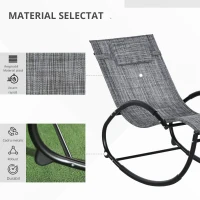 Outsunny Șezlong balansoar Zero-Gravity pentru exterior, impermeabil, cu pernă pentru cap, 155x61x88 cm, gri(m-4)