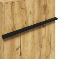 Space-Saving Entryway Storage with Adjustable Shelves and Large Capacity, Modern Shoe Cabinet with Double Doors, 60L x 34.5W x 95H cm, Black+Wood(m-6)
