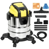 HOMCOM Wet and Dry Vacuum Cleaner, 1200W 20L Wet & Dry Vacuum Cleaner w/ Blower, Triple Filters for Workshop, Home, Carpet(m-1)