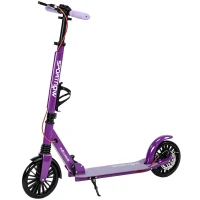 SPORTNOW Foldable Kick Scooter with Height Adjustable Handlebar, One-click Folding Adult Scooters with 200 mm Big Wheels, Purple(m-1)