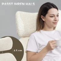 HOMCOM Bureaustoel met Verstelbare Hoofdsteun, Ergonomische Bureaustoel, Kiepfunctie, Hoogteverstelbaar, Grijs-wit(m-7)