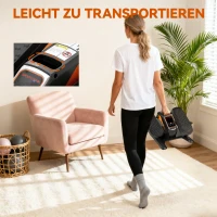 SPORTNOW Elektrische Elliptische Trainer, Pedalentoestel met 12 Aanpasbare Snelheden, Draagbaar, Licht, Afstandsbediening, LED-Monitor, Staal, Kunststof, Zwart(m-8)
