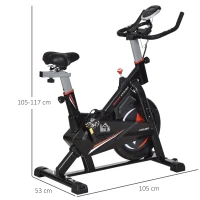 HOMCOM Exercise Bike with Adjustable Resistance 5-Position Seat Heavy-Duty for Indoor Gym Office Black(m-2)