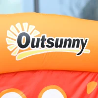 Outsunny Bouncy Castle Inflatable Basket Trampoline Slide Monster Design for Kids Age 3-8, Blue(m-9)
