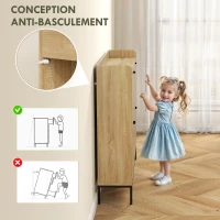 HOMCOM Mobile Portascarpe per 16 Paia con 4 Cassetti, Ante Ribaltabili e Ripiani Regolabili, 110x23,5x95,5 cm, Rovere(m-4)