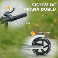 AIYAPLAY Trotinetă pentru Copii 3-8 Ani cu Roți Luminoase, Mâner Reglabil și Frână Spate, Alb(m-6)