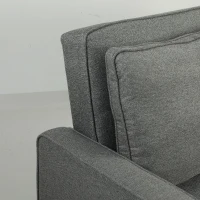 HOMCOM Double Sofa Bed Click Clack Sofa Bed Pull Out Bed with Adjustable Backrest for Living Room and Bedroom Grey(m-10)