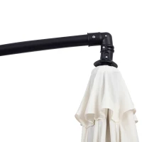 Outsunny Parasol afneembare zwevende parasol zwengelparasol met handkruk crème(m-7)