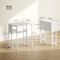 HOMCOM Escritorio Plegable Convertible en Mesa Auxiliar Estante Abierto Blanco(m-3)