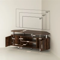 HOMCOM Mobile TV con Ampio Piano, Ante con Sportello e Scomparto Aperto per Televisori fino a 55 pollici, 120x39.5x52 cm, Marrone(m-3)