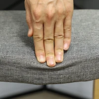 HOMCOM Krzesło klęczące, ergonomiczny klęcznik o lnianym wyglądzie, podstawa z drewna brzozowego dla złagodzenia bólu szyi(m-8)