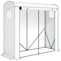 Outsunny Serra in telo con finestre a rete e porta avvolgibile, 200x75x188 cm, bianco(m-1)