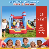 AIYAPLAY Château gonflable 5 en 1 avec souffleur, parc aquatique structure gonflable, toboggans, trampoline, multicolore(m-9)