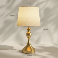 HOMCOM Set of Two Three-Colour Lamps, with USB Ports - Gold Tone(m-3)