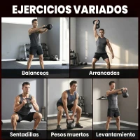HOMCOM Pesa Rusa de 14 kg Kettlebell Relleno de Arena con Mango Ancho Antideslizante para Entrenamiento 26x18x32 cm Negro(m-4)