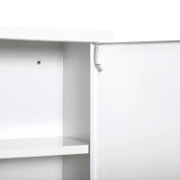 kleankin Apteczka szafka na lekarstwa apteczka pierwszej pomocy z zamkiem 3 półki stal kolor biały(m-8)