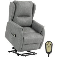 HOMCOM Power Lift Recliner Chair, Dual Motor Electric Lift Chair for Elderly with Remote Control, Grey(m-10)