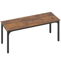 HOMCOM Scrivania per PC stile rustico con ampio piano, Marrone(m-1)