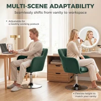 HOMCOM Retro Velvet Swivel Tub Chair with Steel Frame, Cushion Seat, Dark Green(m-6)