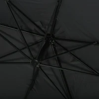 Outsunny Patio Offset Parasol Umbrella, Cross Base Included, Weights Required - Dark Grey(m-10)