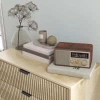 HOMCOM Cajonera 6 Cajones en Madera para Dormitorio y Recibidor Estilo Nórdico, 120x39,5x75 cm, Roble(m-5)
