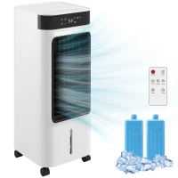 HOMCOM Climatizador Evaporativo 3 en 1 con Depósito de 7 L Oscilación 48° 3 Velocidades 3 Modos Temporizador 24h Blanco(m-10)