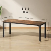 HOMCOM Scrivania per PC stile rustico con ampio piano, Marrone(m-3)