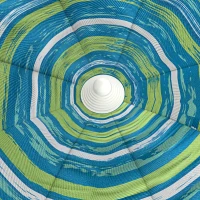 Outsunny Ombrellone da Spiaggia Inclinabile Rotondo con Portabicchieri e Protezione UV50+, 190x190x215 cm, Blu(m-5)