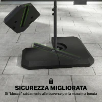 Outsunny Base per Ombrellone a Braccio da 4 Pezzi Riempibile con Acqua o Sabbia per Basi a Croce da 100x100cm, Nero(m-6)