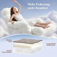 HOMCOM Elektrische Sta-op Fauteuil met Massage, Verwarming en Ligfunctie, Lichtgrijs(m-6)