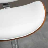 HOMCOM Set da 2 Sgabelli da Bar Altezza Regolabile, 53x52x112 cm, Bianco(m-4)