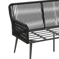 Outsunny Rattan Garden Furniture Set, 4 Piece Outdoor Patio Furniture with Tempered Glass Table and Chairs, Indoor Balcony Conservatory Set(m-11)