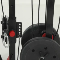 SPORTNOW Power Tower with Lat Pull Down Machine, Pull Up Bar, Dip Station, Adjustable Height Power Pack for Home Gym(m-12)
