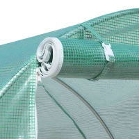 Outsunny Estufa tipo Túnel 500x200x205 cm Estufa de Jardim com Porta Enrolável e 8 Janelas Cobertura de PE 140 g/m² Verde(m-8)