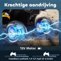 HOMCOM Elektrische quad met MP3-speler en schokdempers voor 3-5 jaar, Geel+Zwart(m-6)