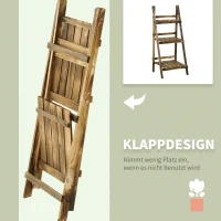 Outsunny Plantenetagere bloementrap bloemenbank plantenrek standaard 3 trappen vurenhout(m-6)