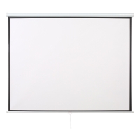 HOMCOM Écran de Projection 120" 4:3 HD 4K, Boîtier en Métal, Écran Hauteur Réglable Manuellement, 244x183cm, Blanc