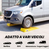 HOMCOM Set 2 Rampe di Carico in Plastica per Auto con Capacità 3 Tonnellate e Superficie Antiscivolo, Giallo(m-4)