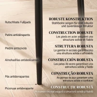 HOMCOM Set de 2 Scaune de Sufragerie Moderne cu Spătar Înalt din Piele Ecologică și Oțel, 41x50x97 cm, Negru(m-7)