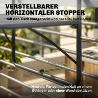 Outsunny Balkon hangtafel hangtafel in hoogte verstelbaar, vierkante terras bijzettafel(m-6)