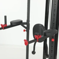 SPORTNOW Power Tower with Lat Pull Down Machine, Pull Up Bar, Dip Station, Adjustable Height Power Pack for Home Gym(m-10)