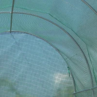 Outsunny Estufa tipo Túnel 500x200x205 cm Estufa de Jardim com Porta Enrolável e 8 Janelas Cobertura de PE 140 g/m² Verde(m-13)
