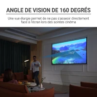 HOMCOM Écran de Projection 120" 4:3 HD 4K, Boîtier en Métal, Écran Hauteur Réglable Manuellement, 244x183cm, Blanc(m-5)