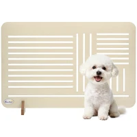 PawHut Freestanding Pet Gate, Portable Dog Barrier Gate with Feet for Small Breeds, 75 x 51 cm, Natural Wood(m-10)